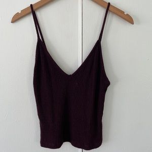 Brandy Melville plum colored ribbed tank top